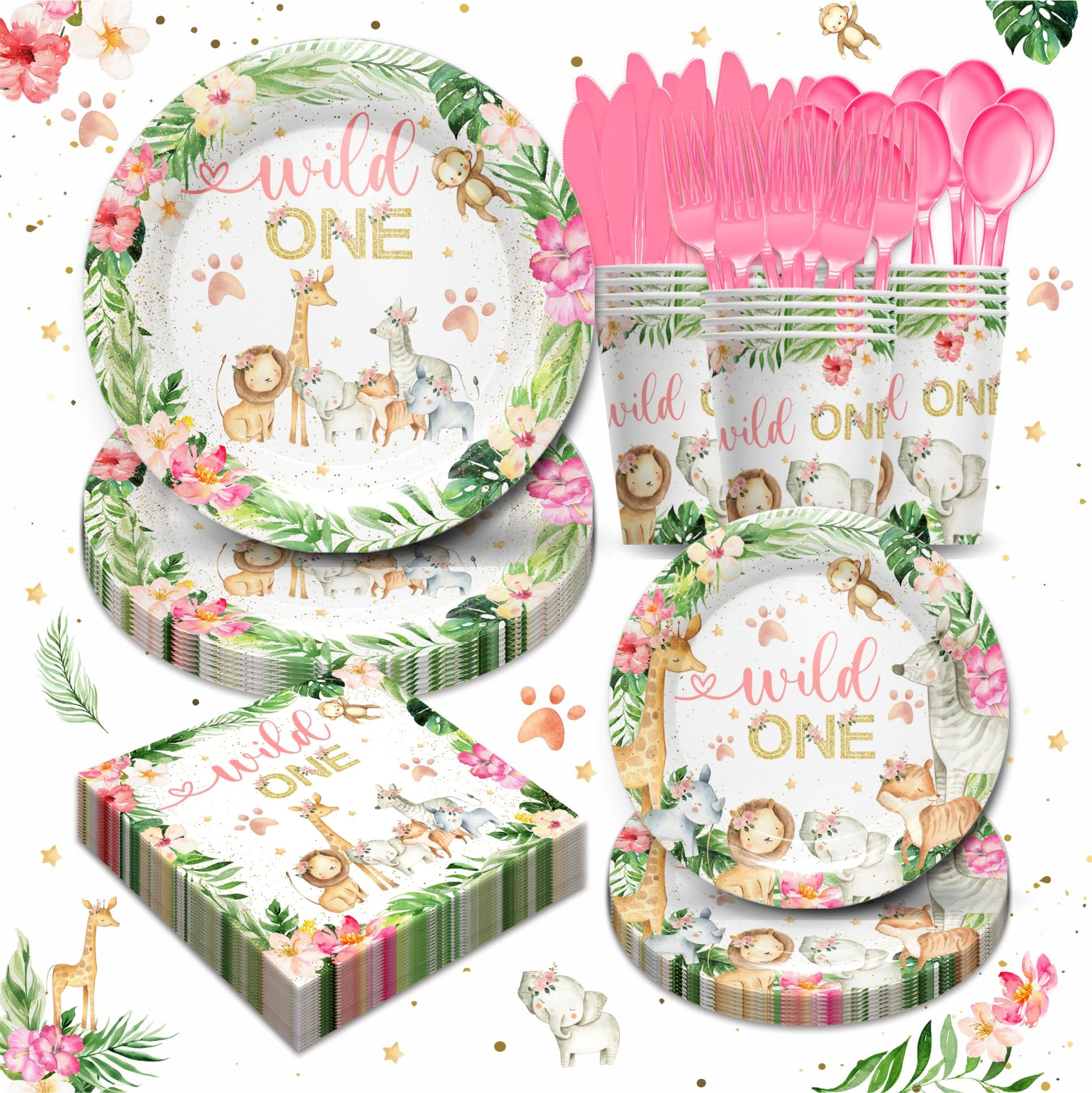 Safari Princess Party Pack | Complete Tableware & Decor for 24