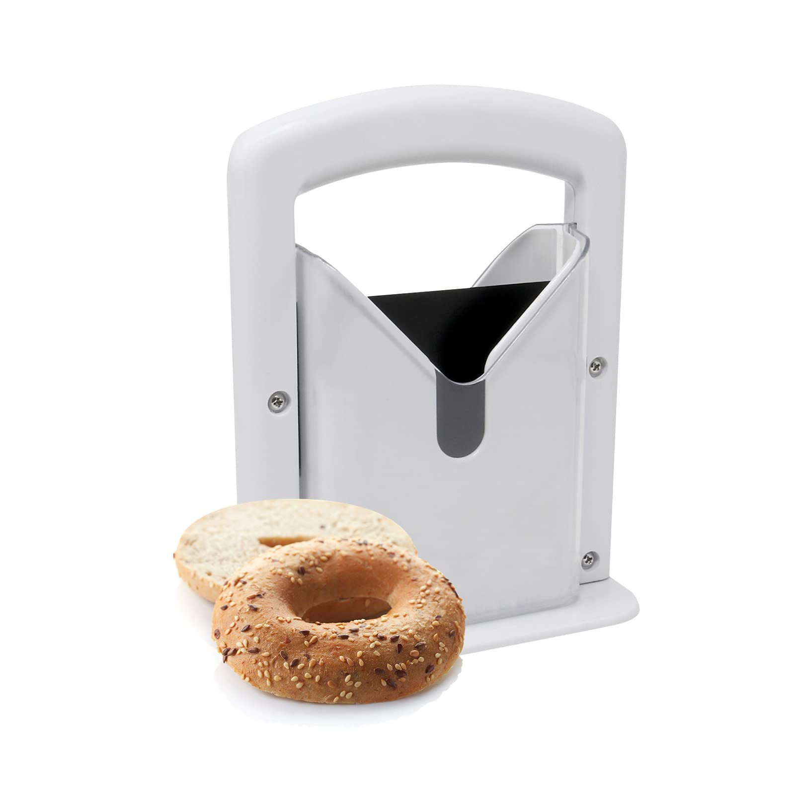 GANGH Bagel Slicer Perfect for BagelsBagel Cutter Stainless Steel White 6.8x3.7x