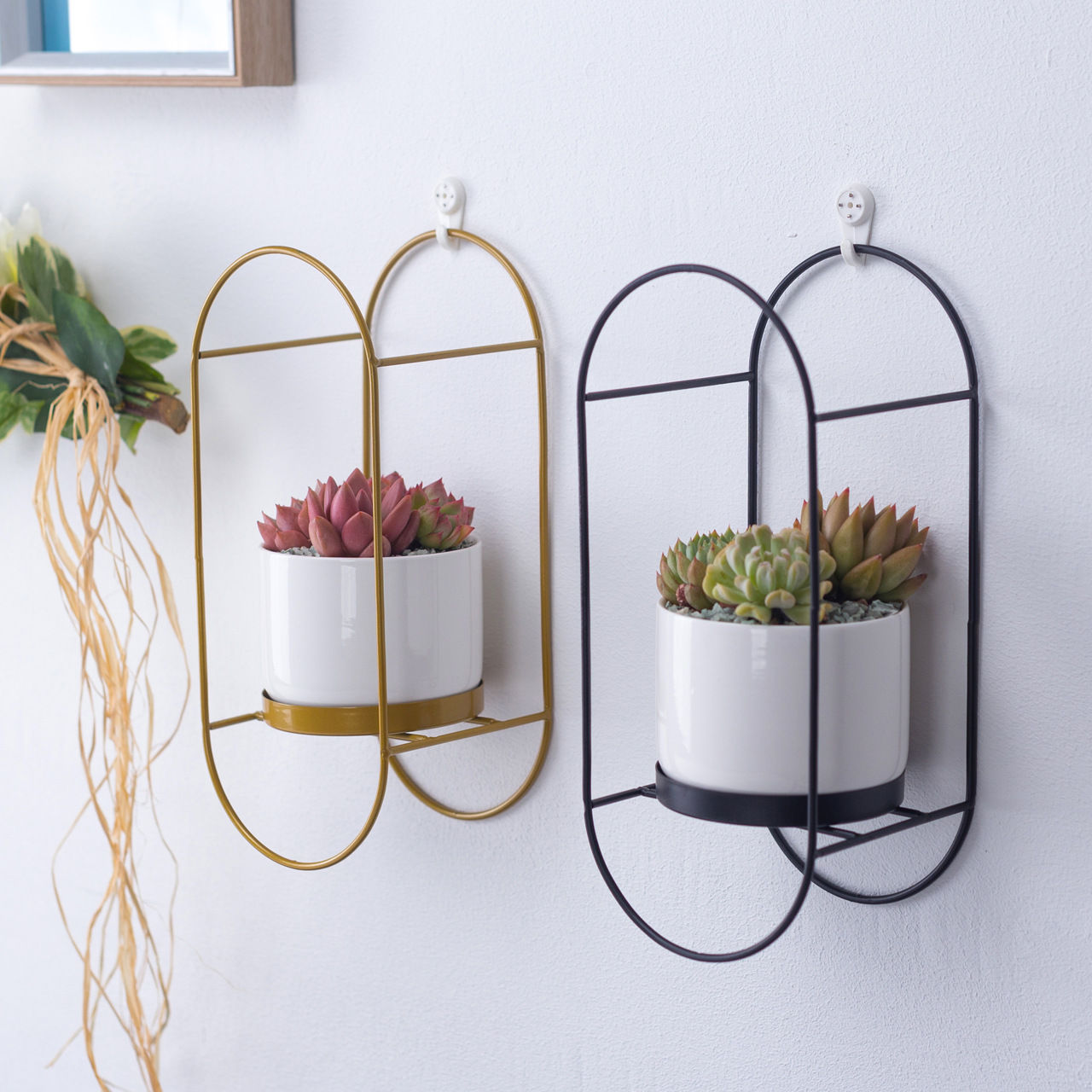 Chic Ceramic Succulent Display with Iron Stand