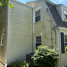 Before picture of soft washing in Cumberland RI