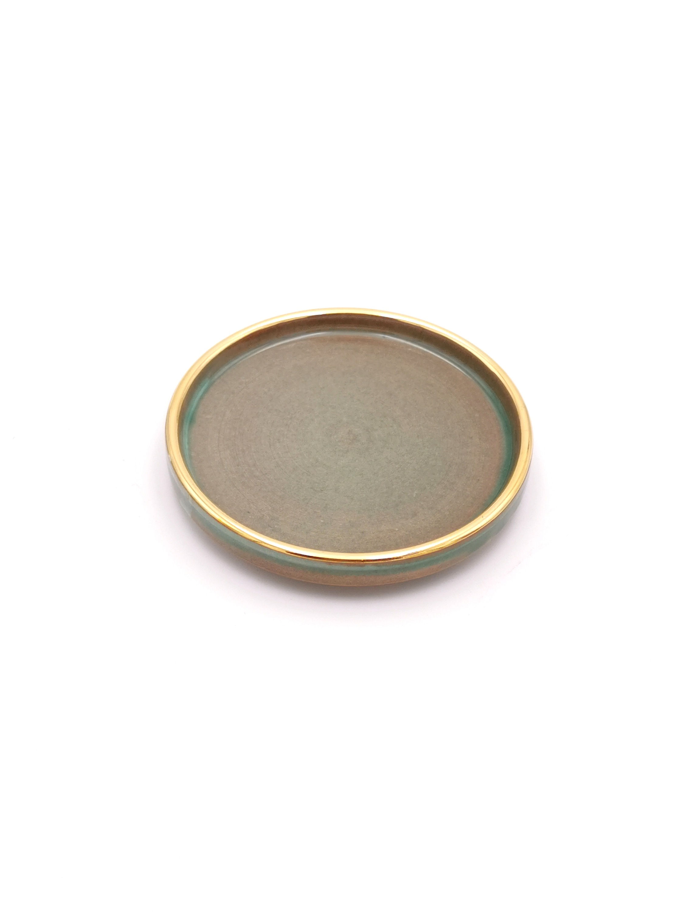 Dessous de bouteilles | Bords dorés | Vert céladon | 28 €