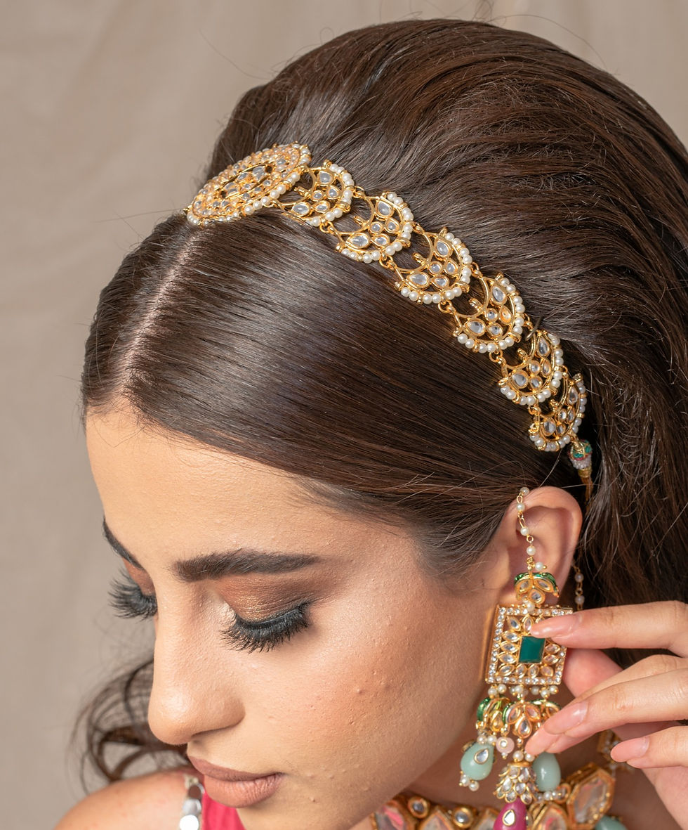 Thumbnail: The kundan/polki mathapatti (headgear)