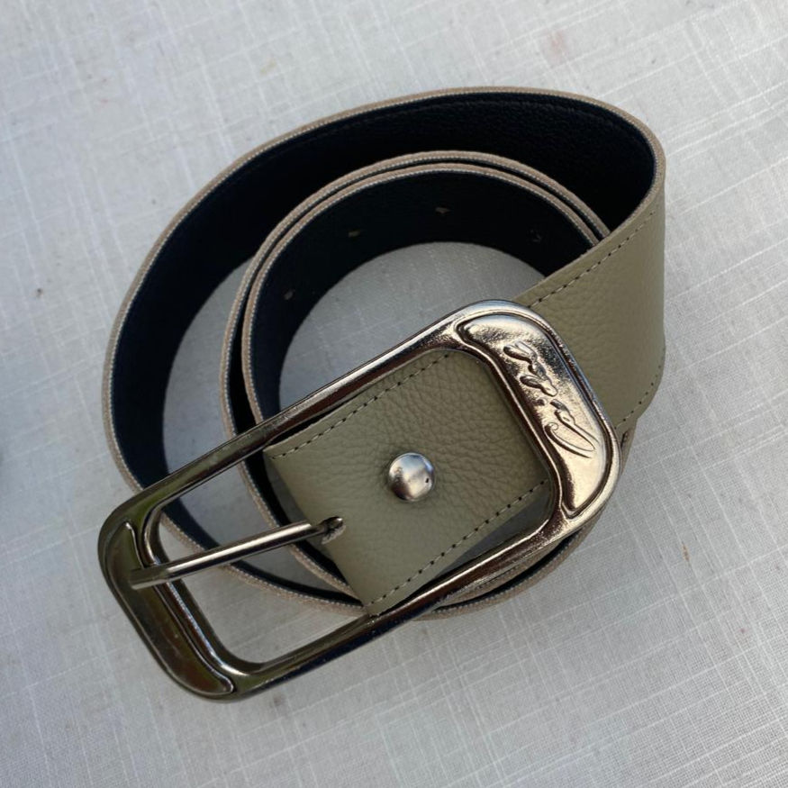 cinto couro verde fendi