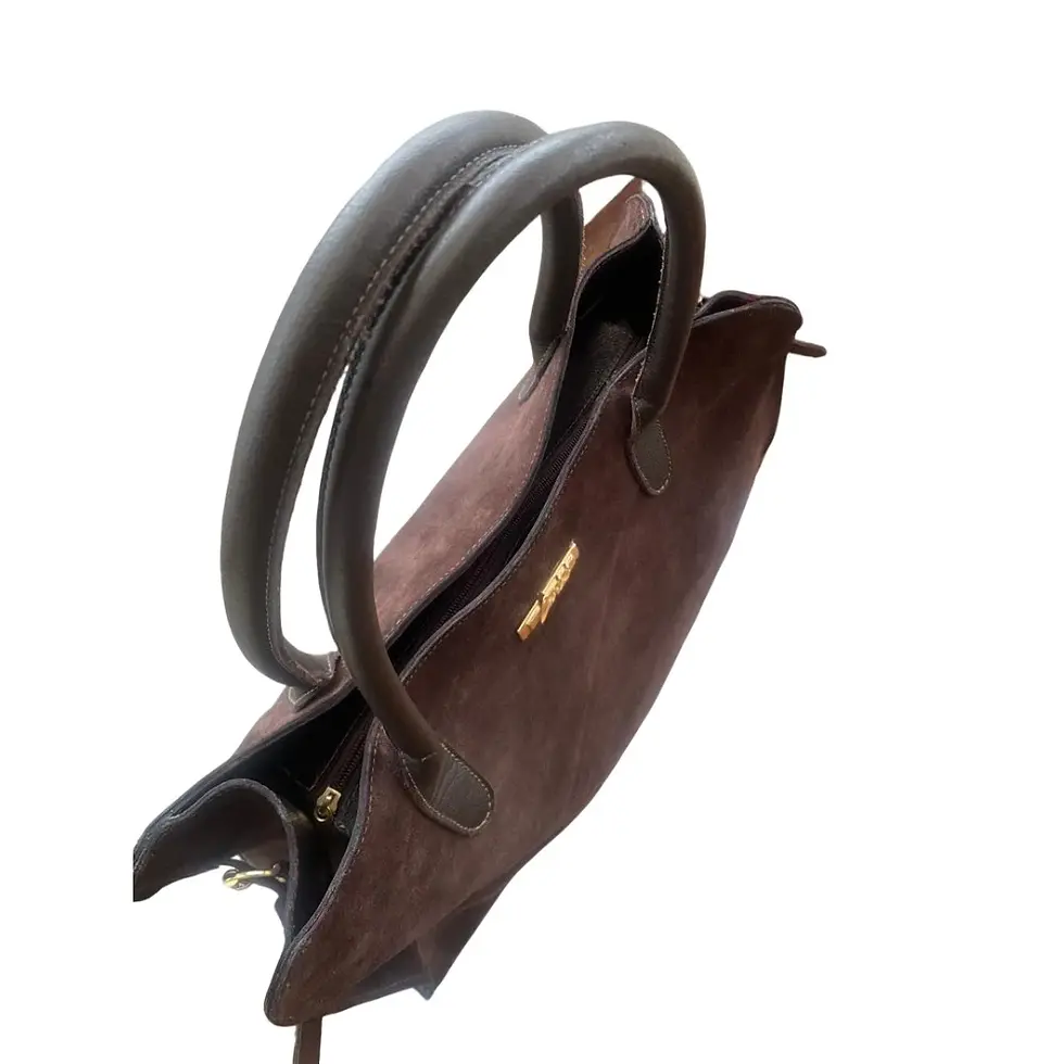 Miniatura: bolsa tote executiva camurça chocolate