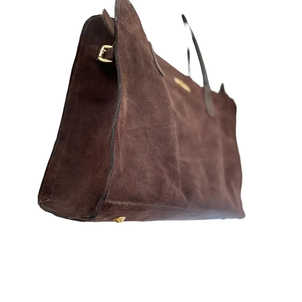 Miniatura: bolsa tote executiva camurça chocolate