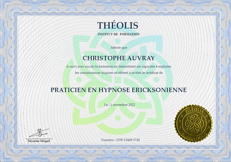 Diplôme de praticien en Hypnose Ericksonienne.jfif