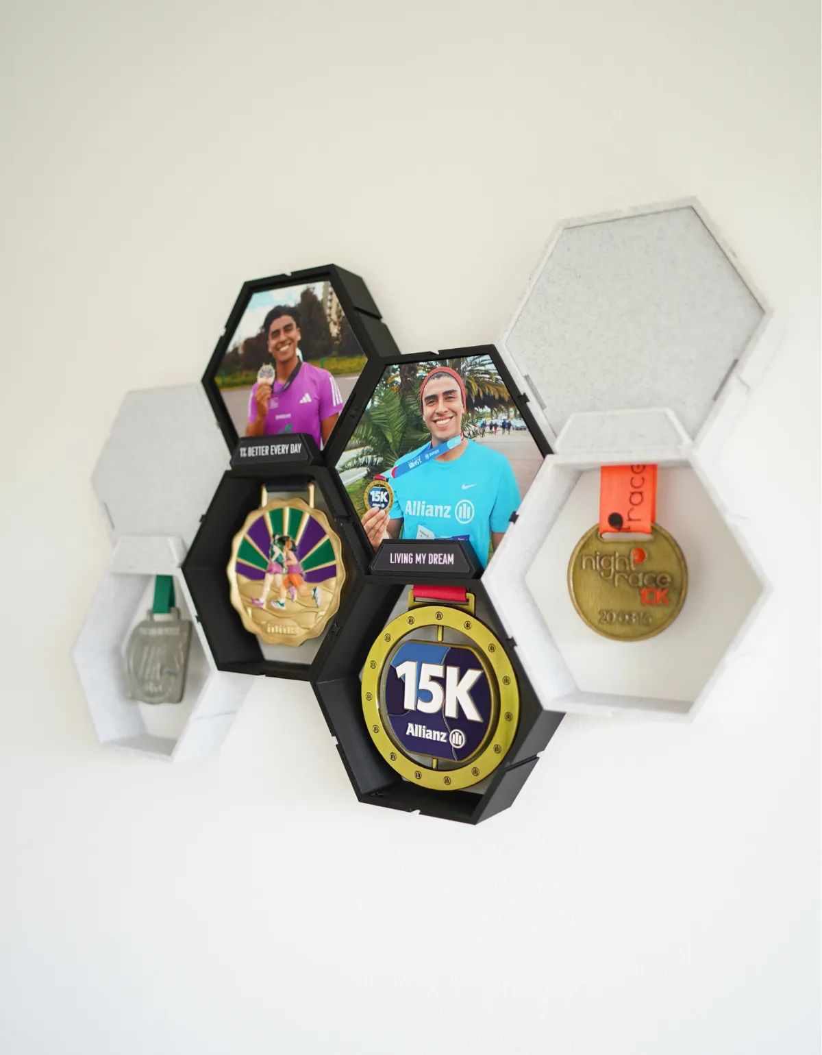 Porta Medalha Duplo Hexagonal