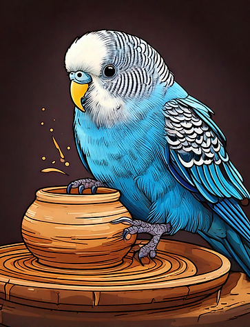 Tuttle bird throwing on the wheel in August
