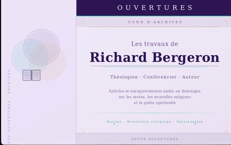 Travaux de Richard Bergeron - fondateur du C.É.I.N.R
