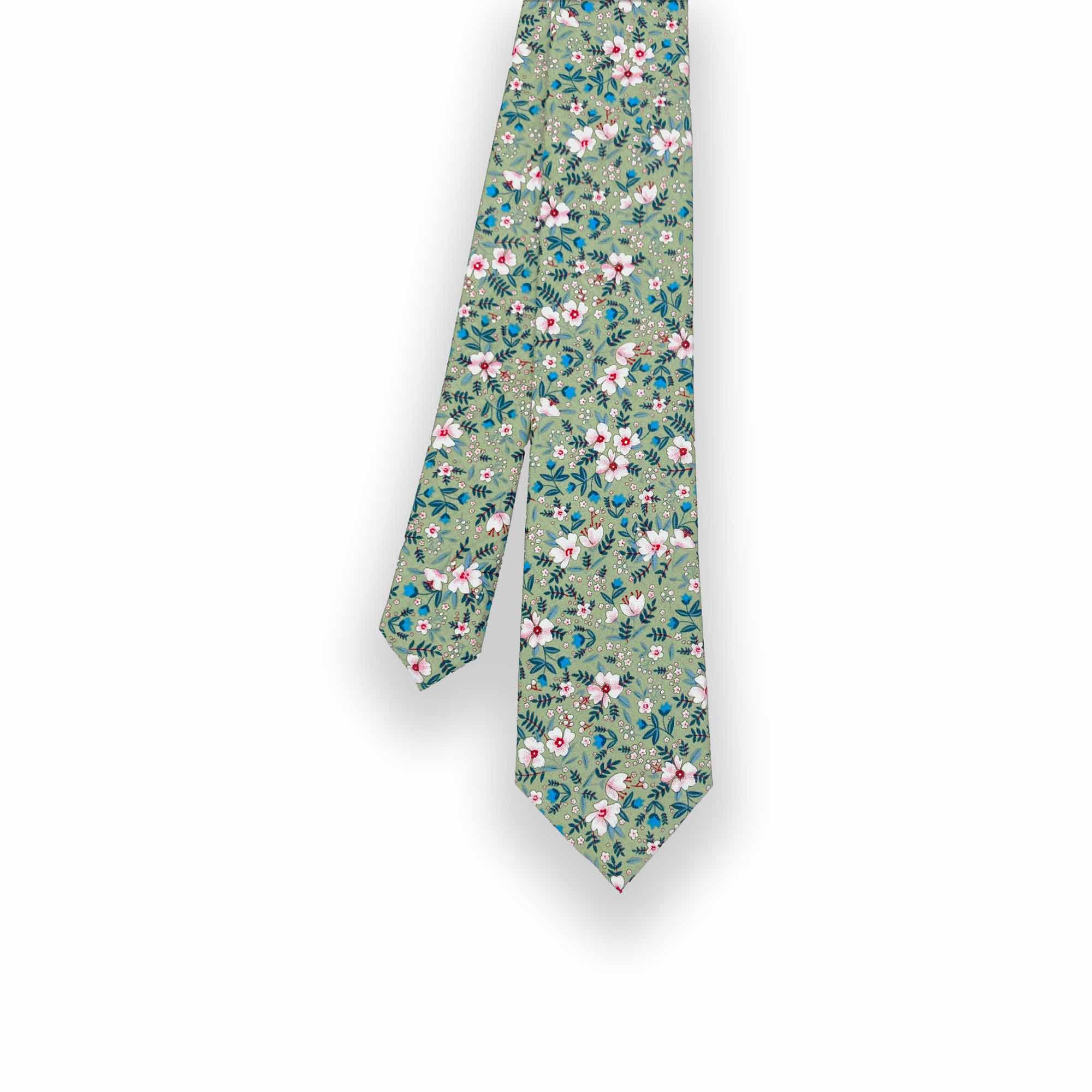 Sage Green Floral Tie