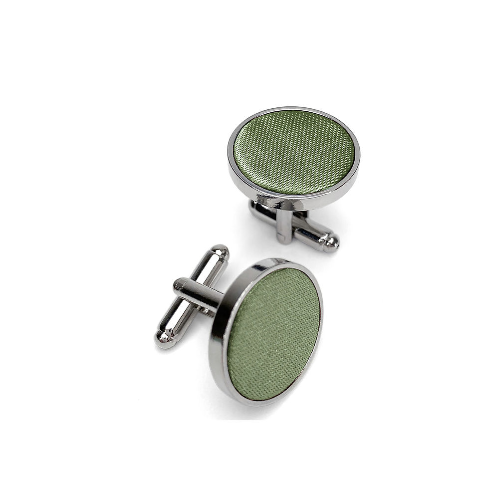 Moss Green Satin Cufflinks