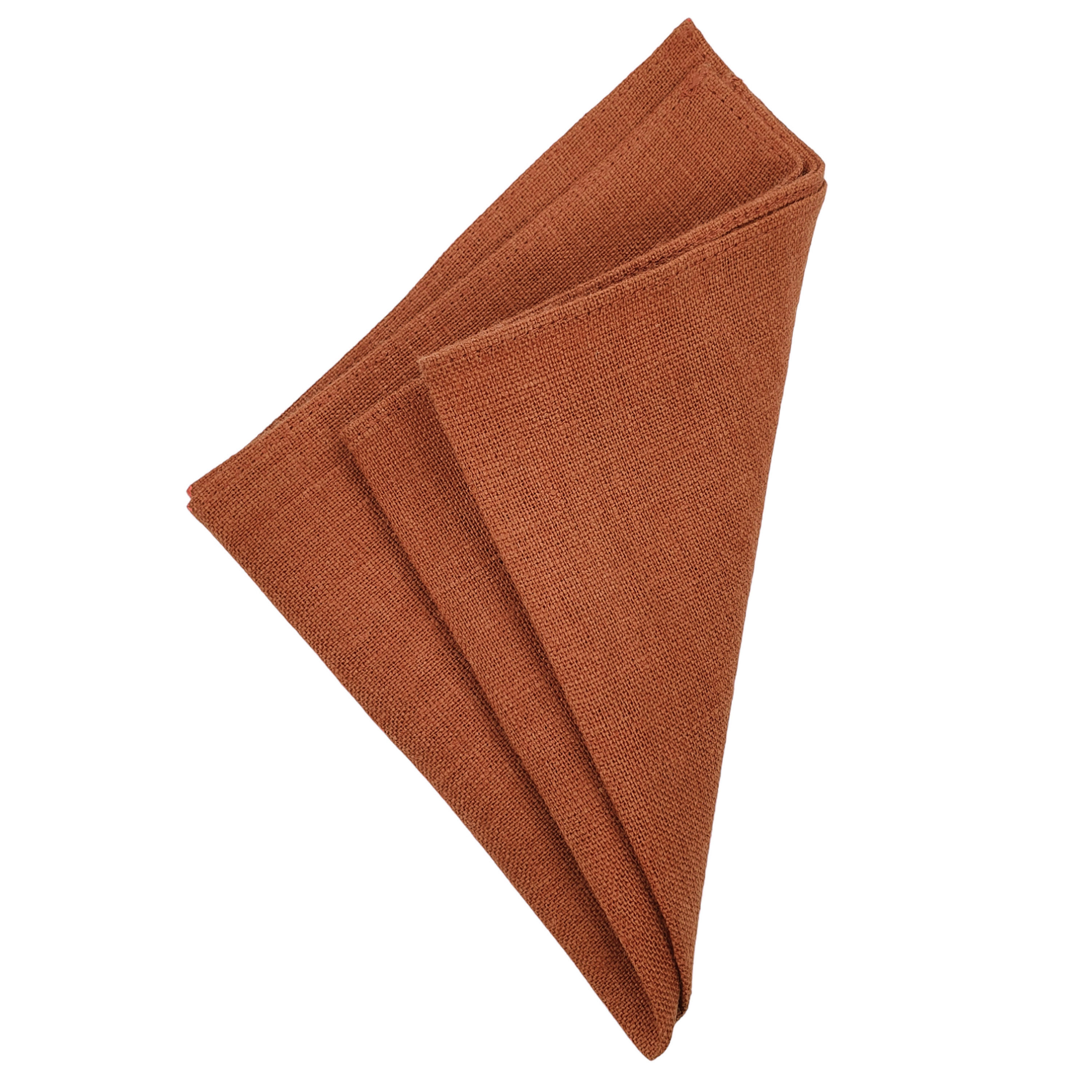 Burnt Orange Linen Pocket square