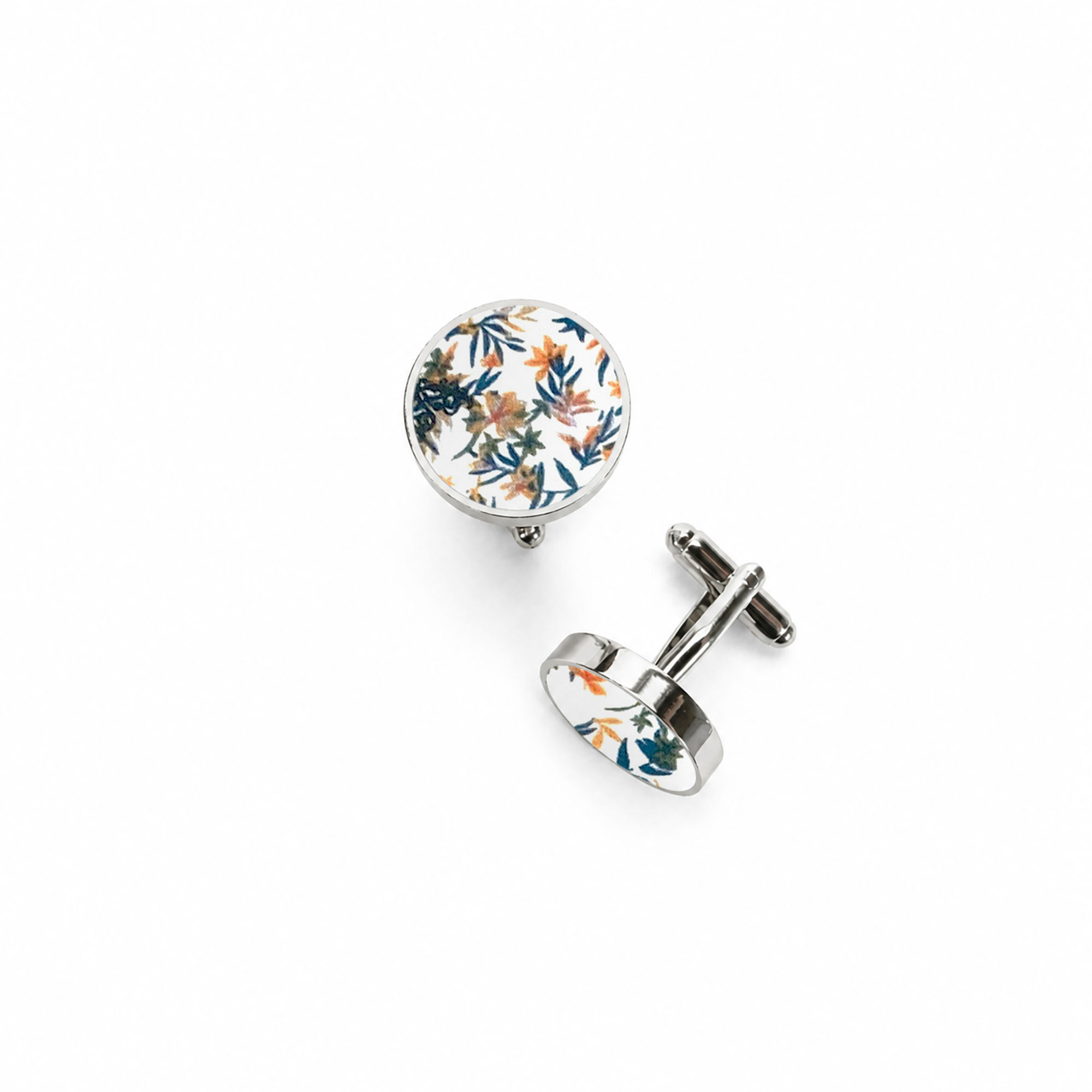 Ivory Botanical Floral Cufflinks