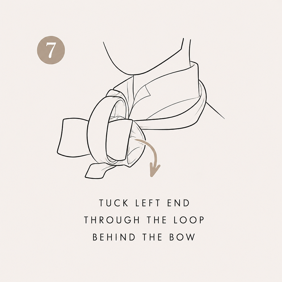 Tuck the Folded End Through the Loop Behind the Bow