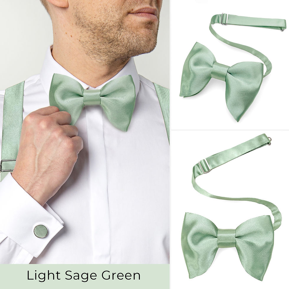 Miniaturbild: Light Sage Green Oversized Satin Bow tie