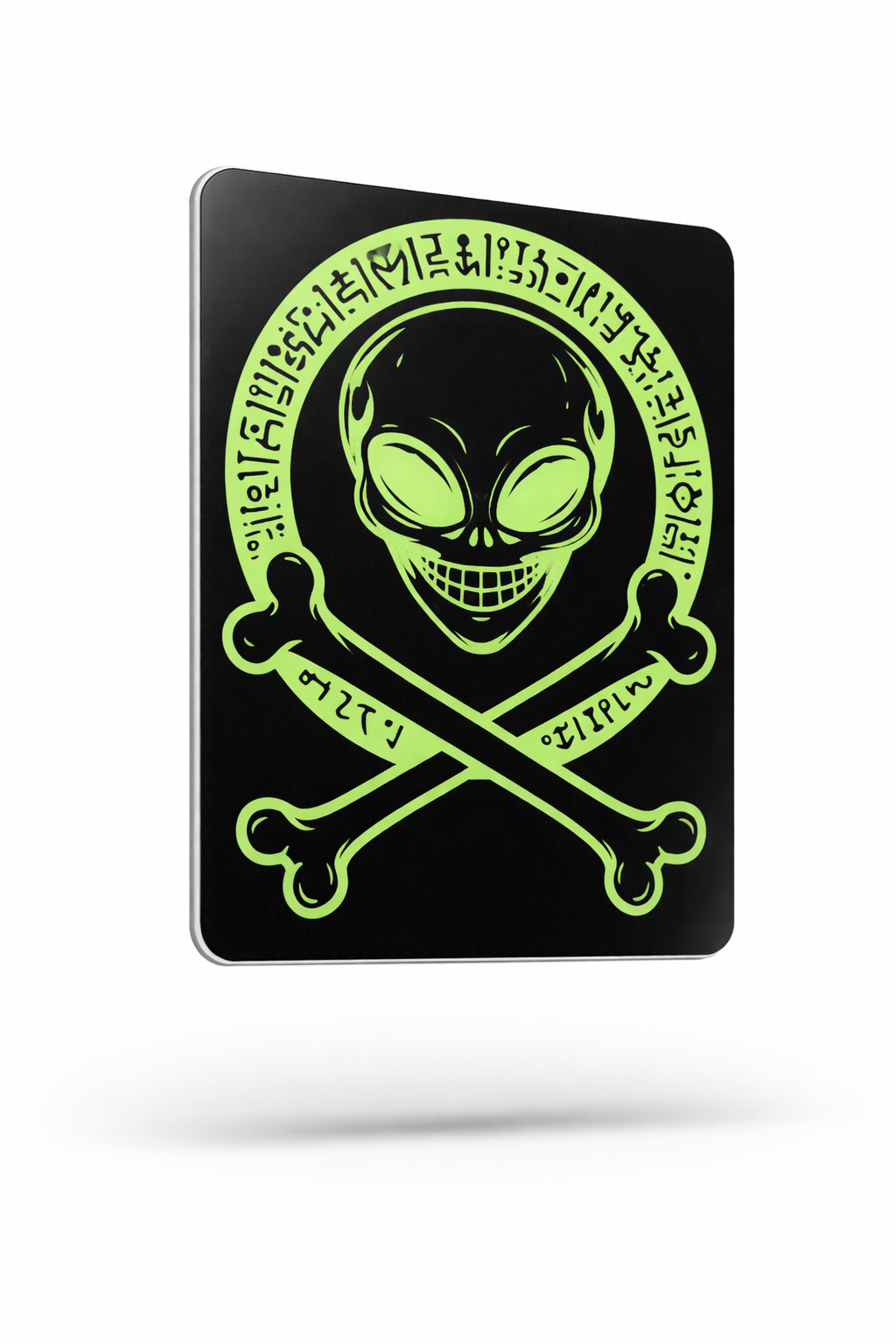 Rectangular Alien Jolly Roger Sticker