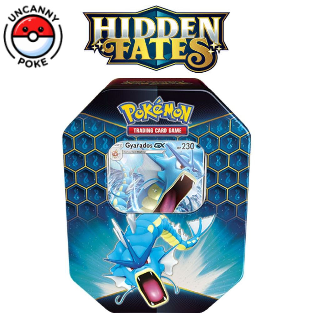 Hidden Fates Gyarados GX Tin - 4 packs - Gyarados GX promo