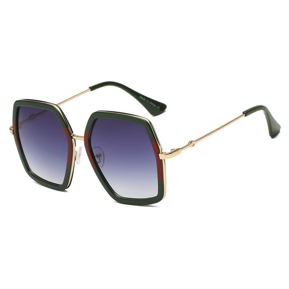 CORBIN | S2059 - Women Square XXL Retro Oversize Sunglasses
