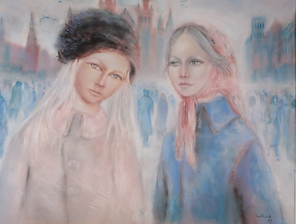 Jeunes filles sur la Place Rouge, Moscou