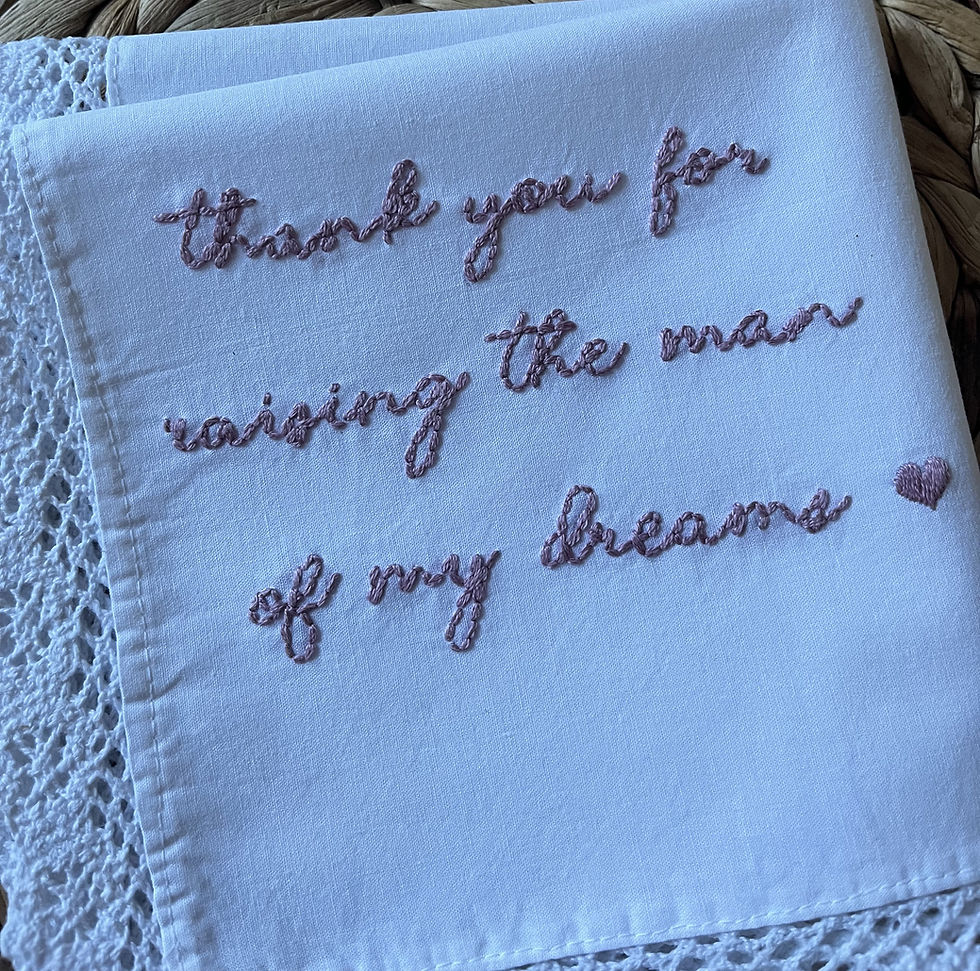 Thumbnail: Wedding napkins/ Hand embroidered handkerchiefs/Mother-in-law gifts/ Mother of t