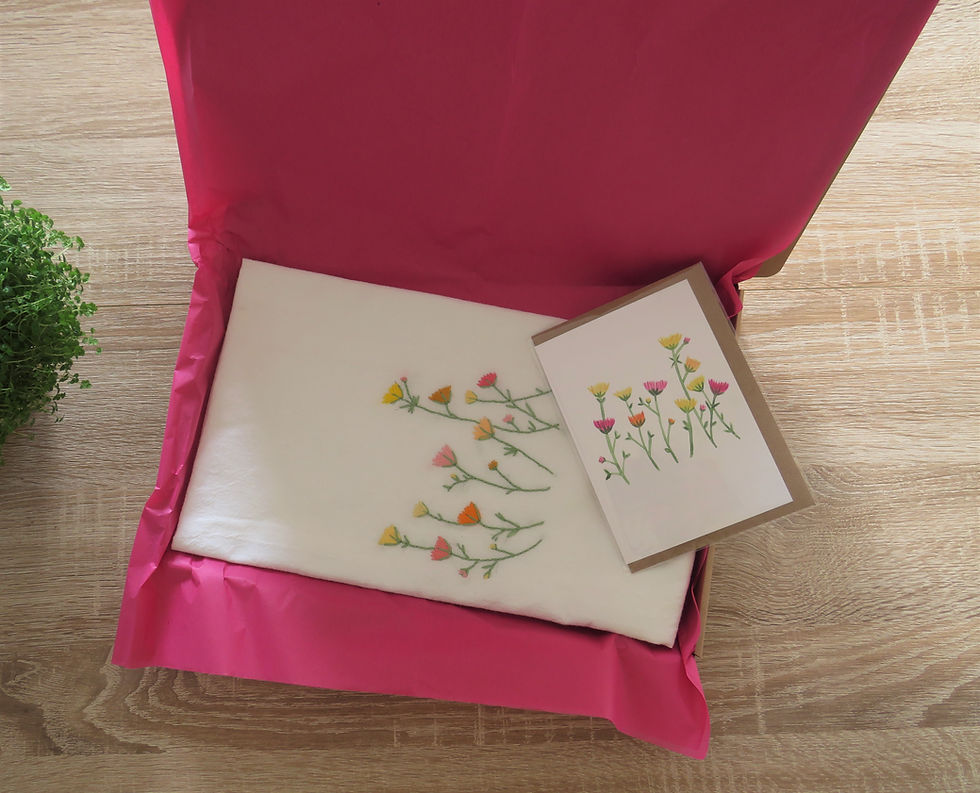 Thumbnail: Organic 100% Cotton Embroidery Tea Towel