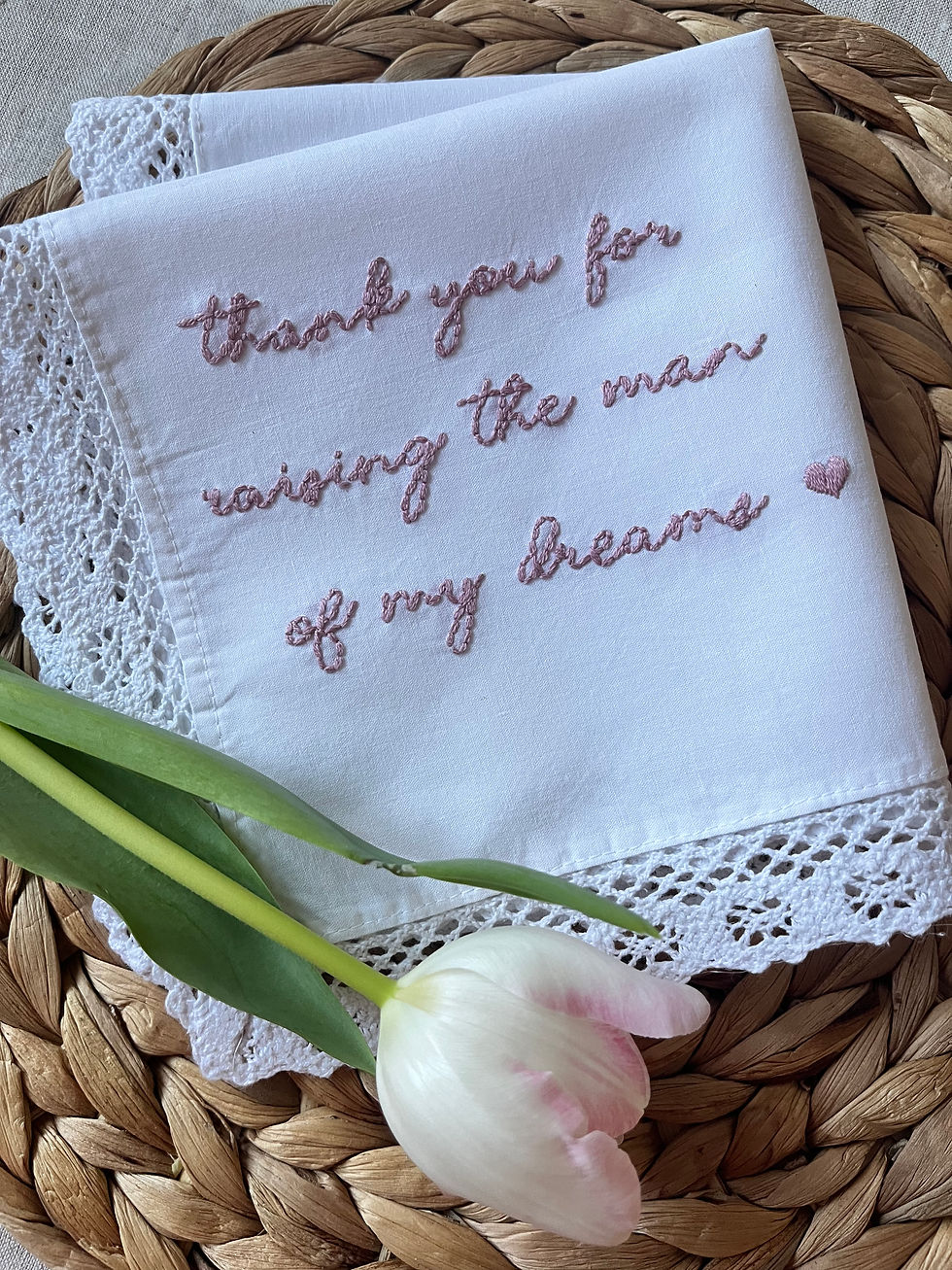 Thumbnail: Wedding napkins/ Hand embroidered handkerchiefs/Mother-in-law gifts/ Mother of t