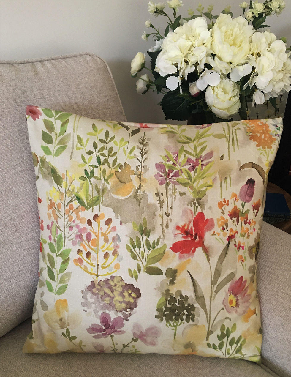 Thumbnail: Handmade Flowery/ Aylesbury in Autumn Designed Elegant Cotton Cushion Cover