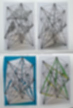 Sol do Witt suggested putting 50 dots on a surface and joining each dot to every other dot - so enjoyed playing with these - used 15 dots and created a really unexpected 3D effect