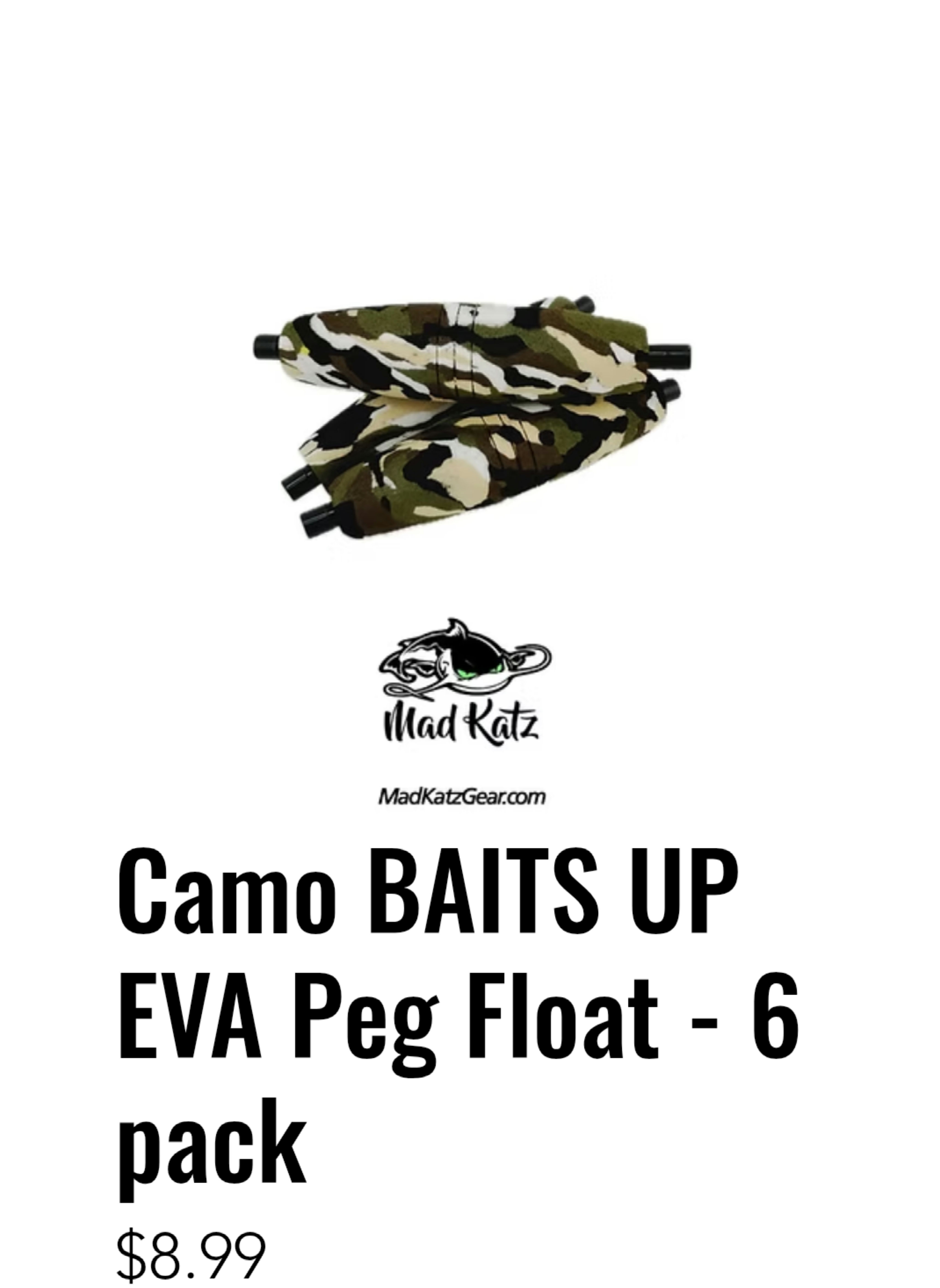 Mad Katz EVA Foam Peg Float 6 pack 