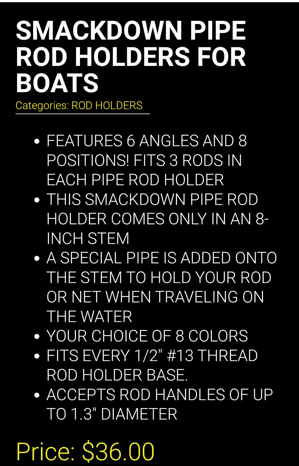 Thumbnail: Smackdown Pipe Rod Holders For Boats