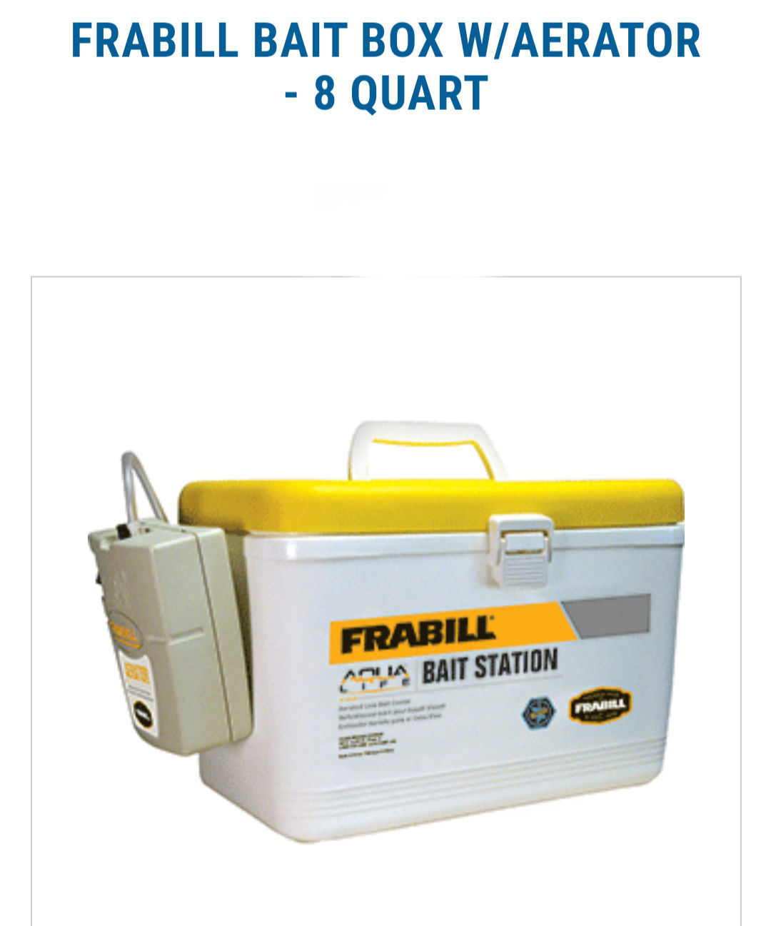 Frabill Bait Box with Aerator 8 qt (Free Shipping)