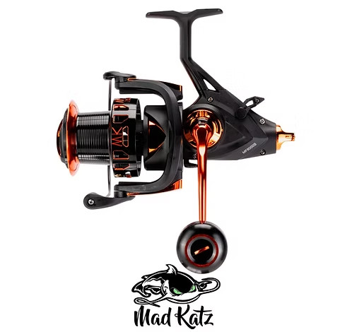 aerial fishing reels Okuma Aria 1000A Spinning Reel With its corrosion MF-8000S Orange and Black Bait