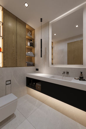 Gästebad mit Einbauschrank