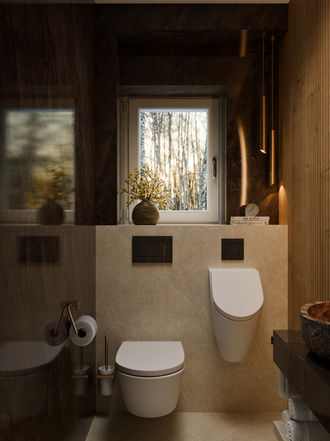 Gäste-WC mit Steinwaschbecken