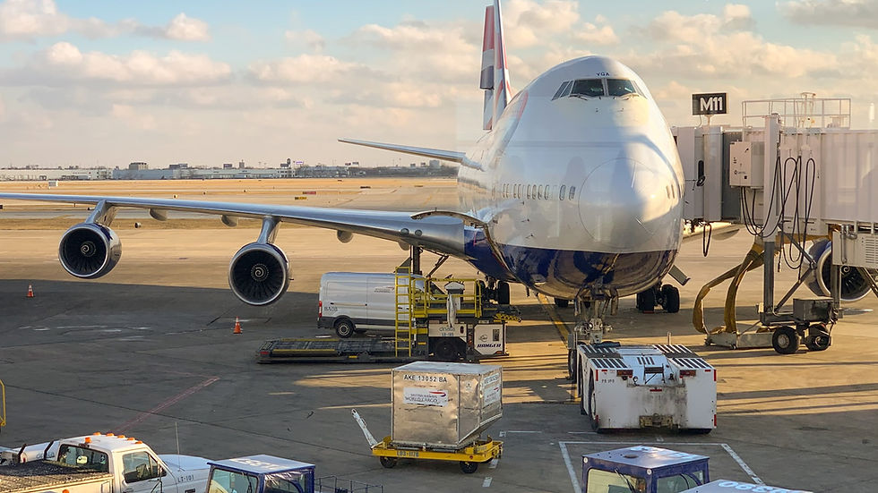 International air freight cargo plane loading shipping parcels at the airport, illustrating ZQ Dropshipping fulfillment agent booking flights from China.