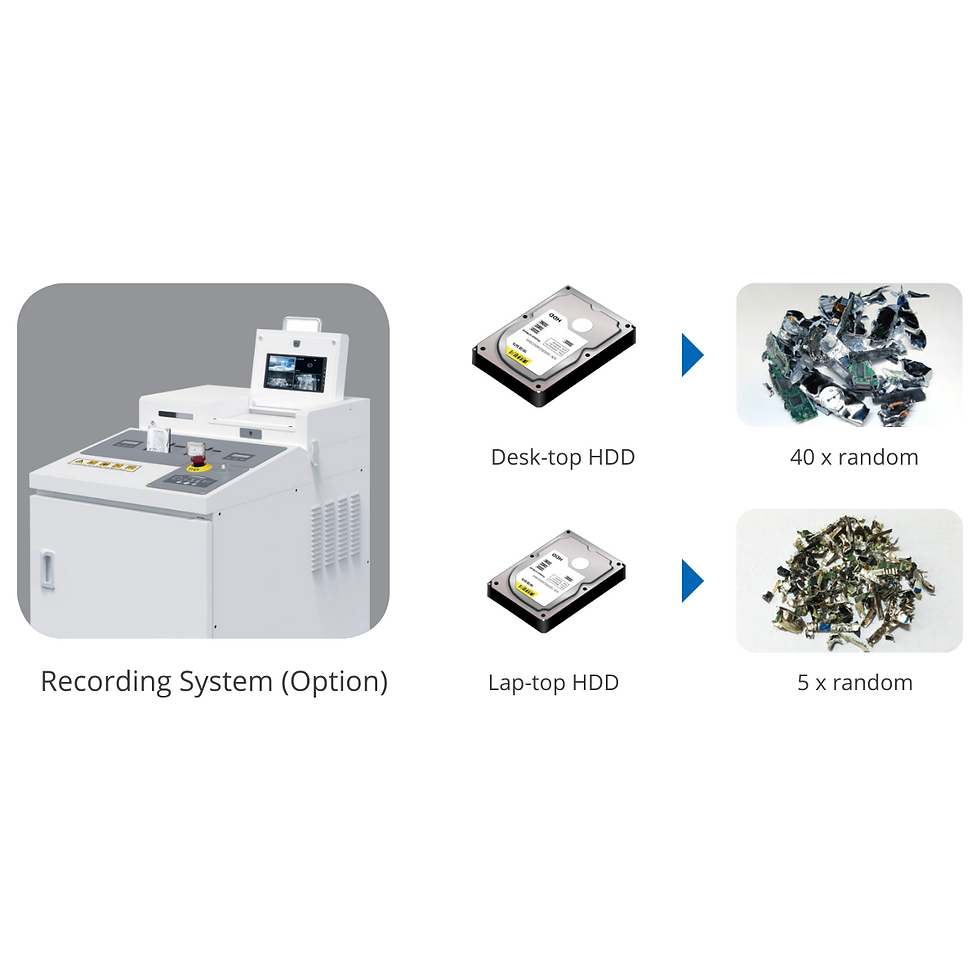 Thumbnail: HDD Shredder - complete media destruction into small particles for 100% data security