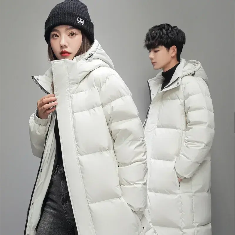 Thumbnail: Long Hooded Puffer Jacket – Unisex Winter Coat