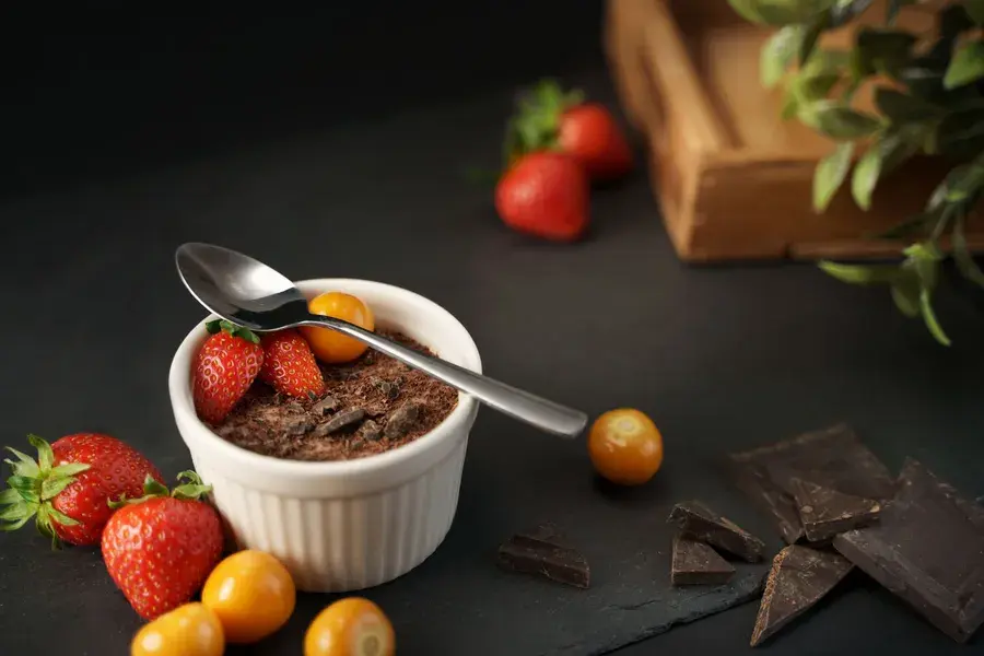 Proteinový pudink - čoko jahoda