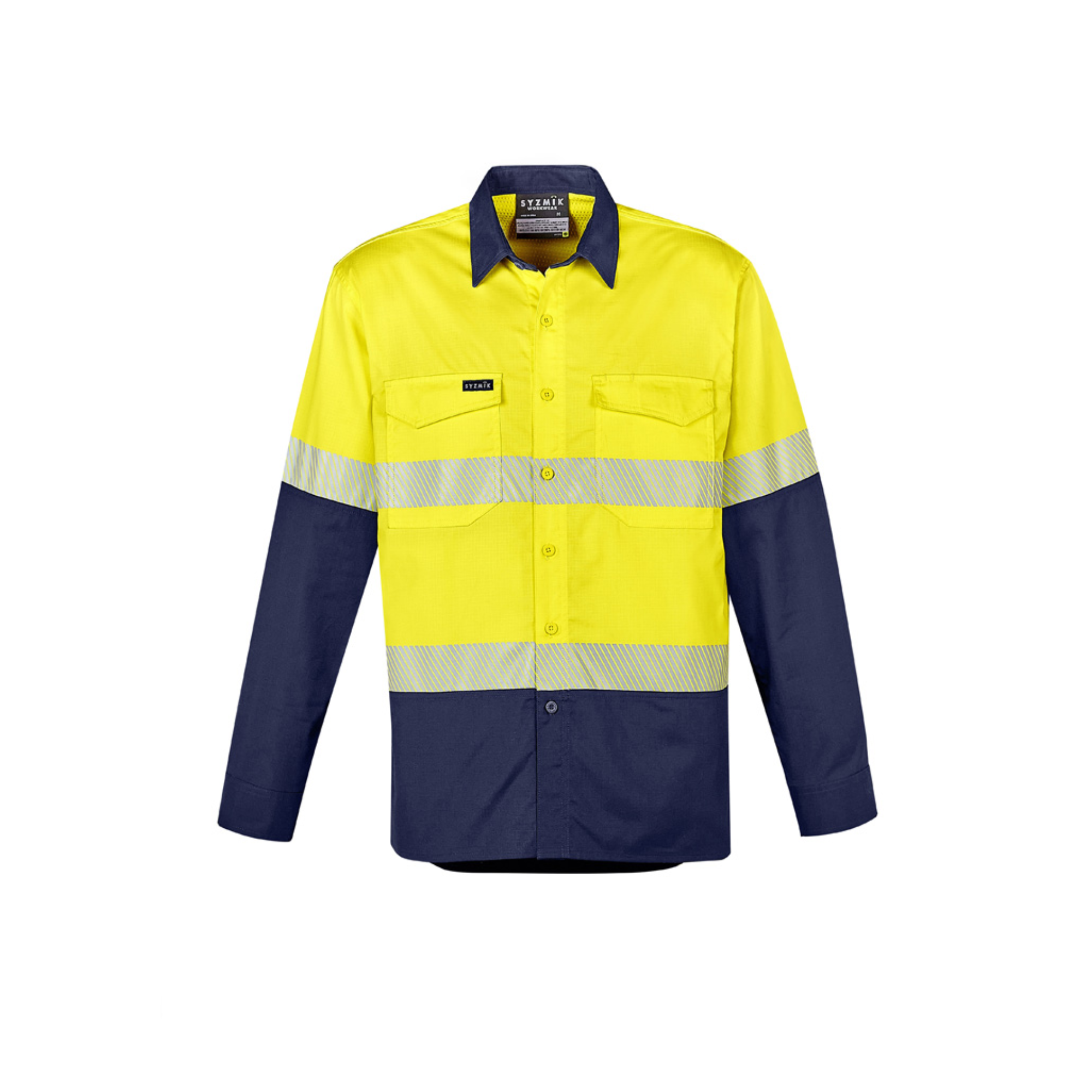 Mens Rugged Cooling Hi Vis Segmented Tape Long Sleeve Shirt