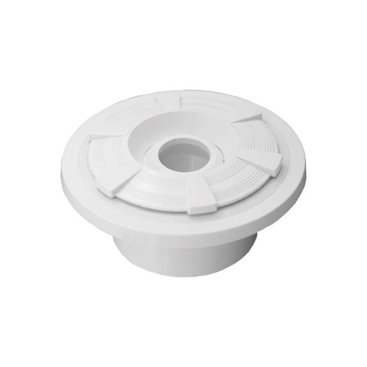 Beyaz su tahliye parçası ve silindirik yapı. Waterfun İçten Dişli Süpürge Hortum Koniği. Upa Havuz.