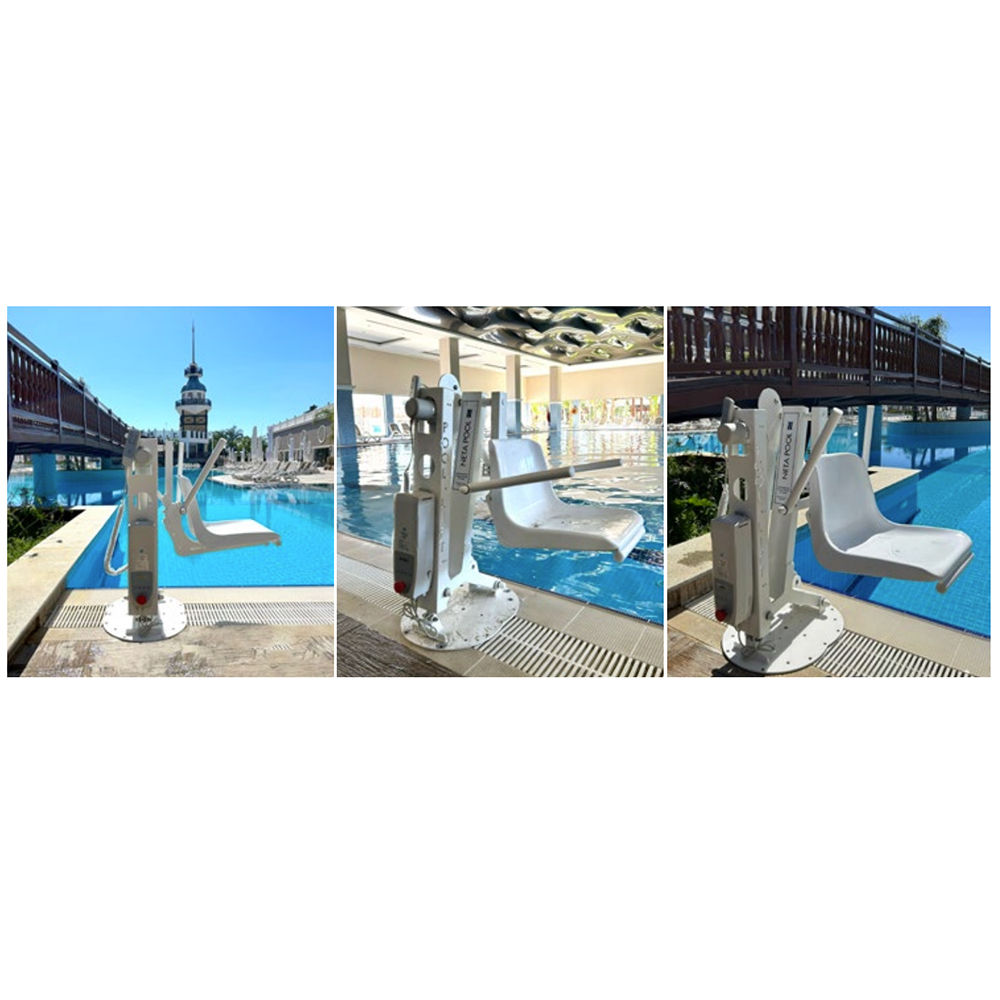 Havuzda tekerlekli sandalye asansörü; Upa Havuz, erişilebilir havuzlar.