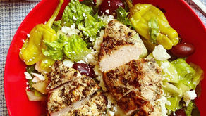 Chicken Greek Salad with Homemade Chicken Marinade and Greek Dressing