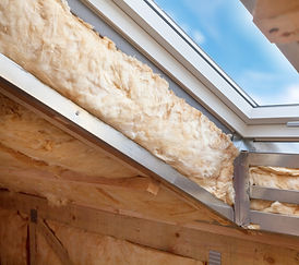 Plastic (mansard) or skylight window on attic with environmentally friendly and energy eff