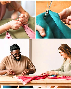 ____Split-screen or overhead shot of two