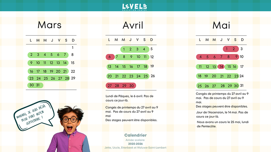 Calendrier Level Up
