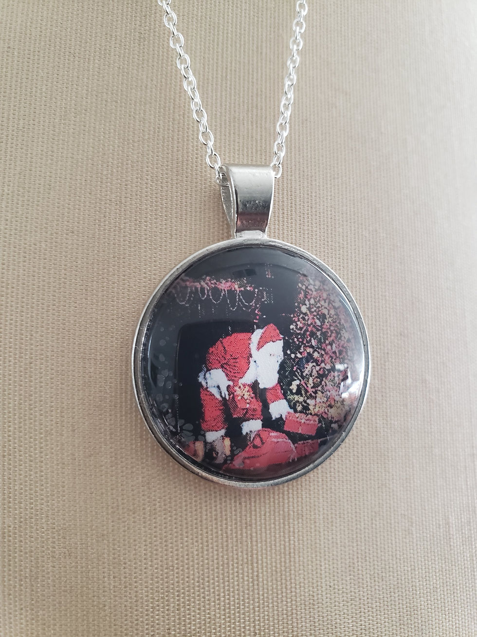 Thumbnail: Santa Giving Pendant w/chain