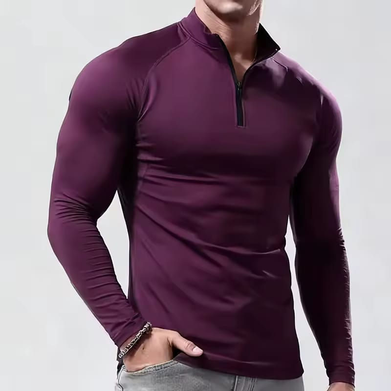 Thumbnail: Camiseta masculina de manga comprida, compressão, esportiva, elástica, Fitness