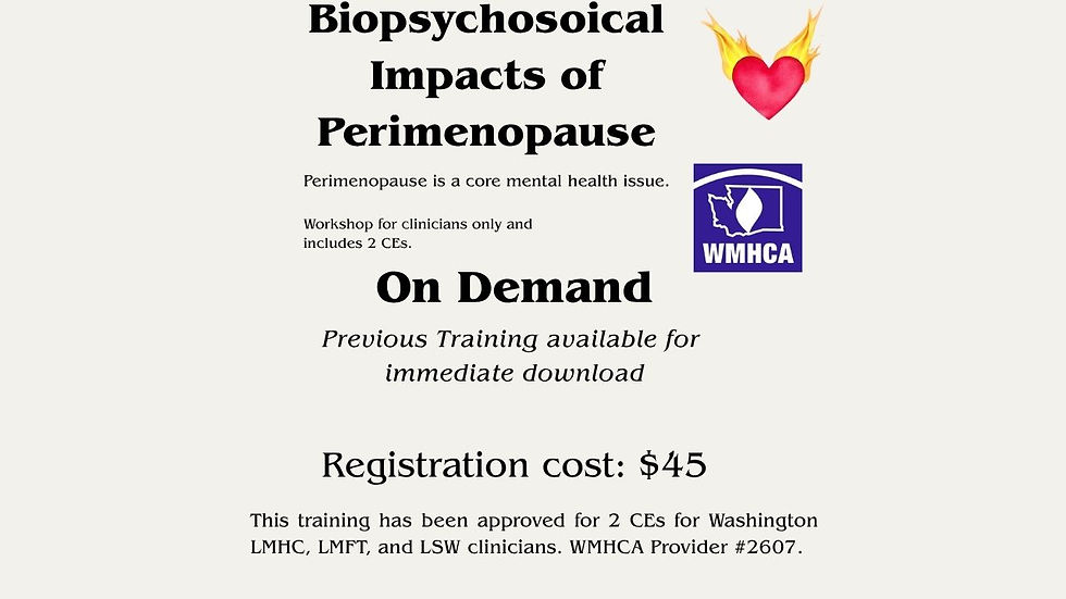 On Demand: Biopsychosocial Impacts of Perimenopause