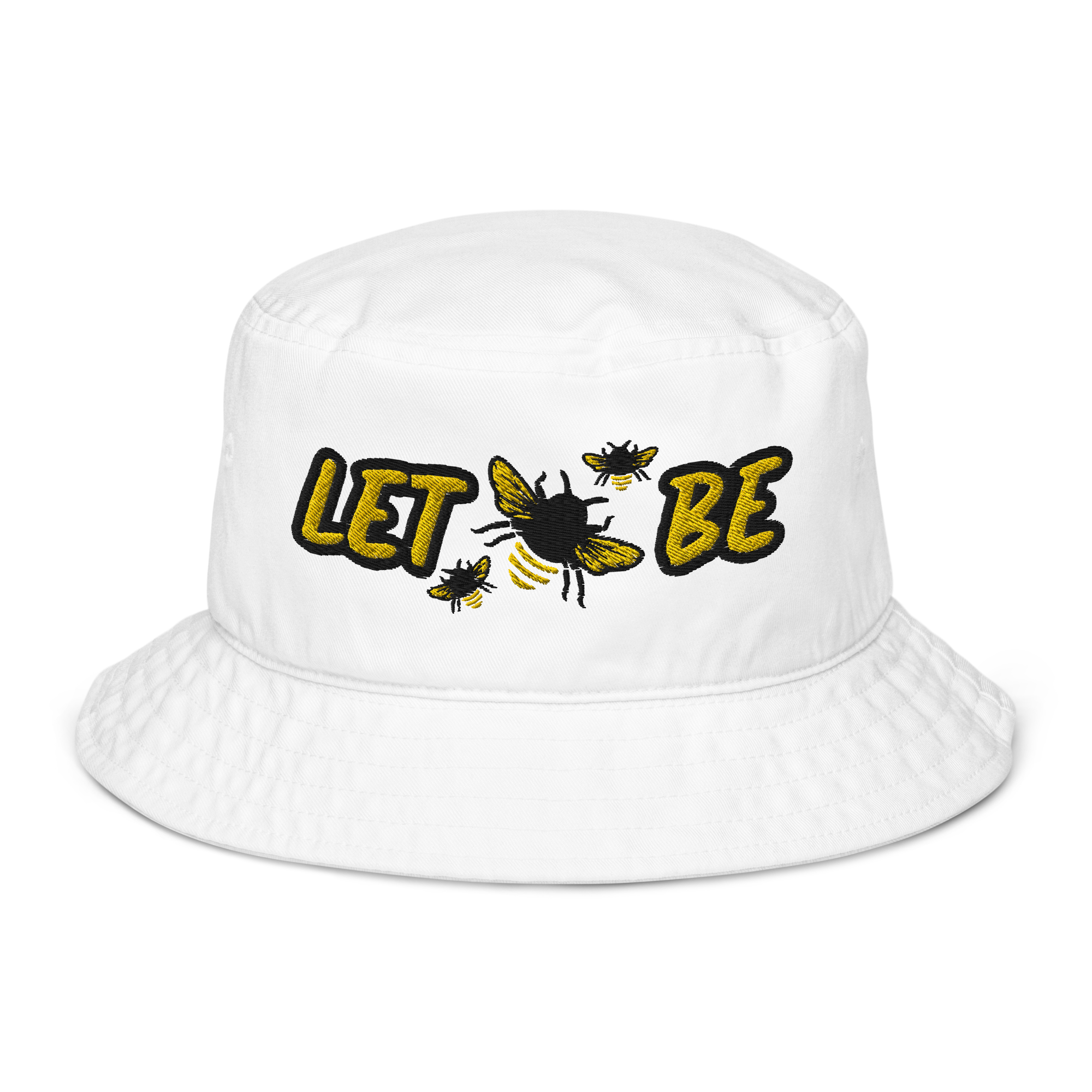 Let Bees Be - Organic cotton embroidered unisex bucket hat - more colors