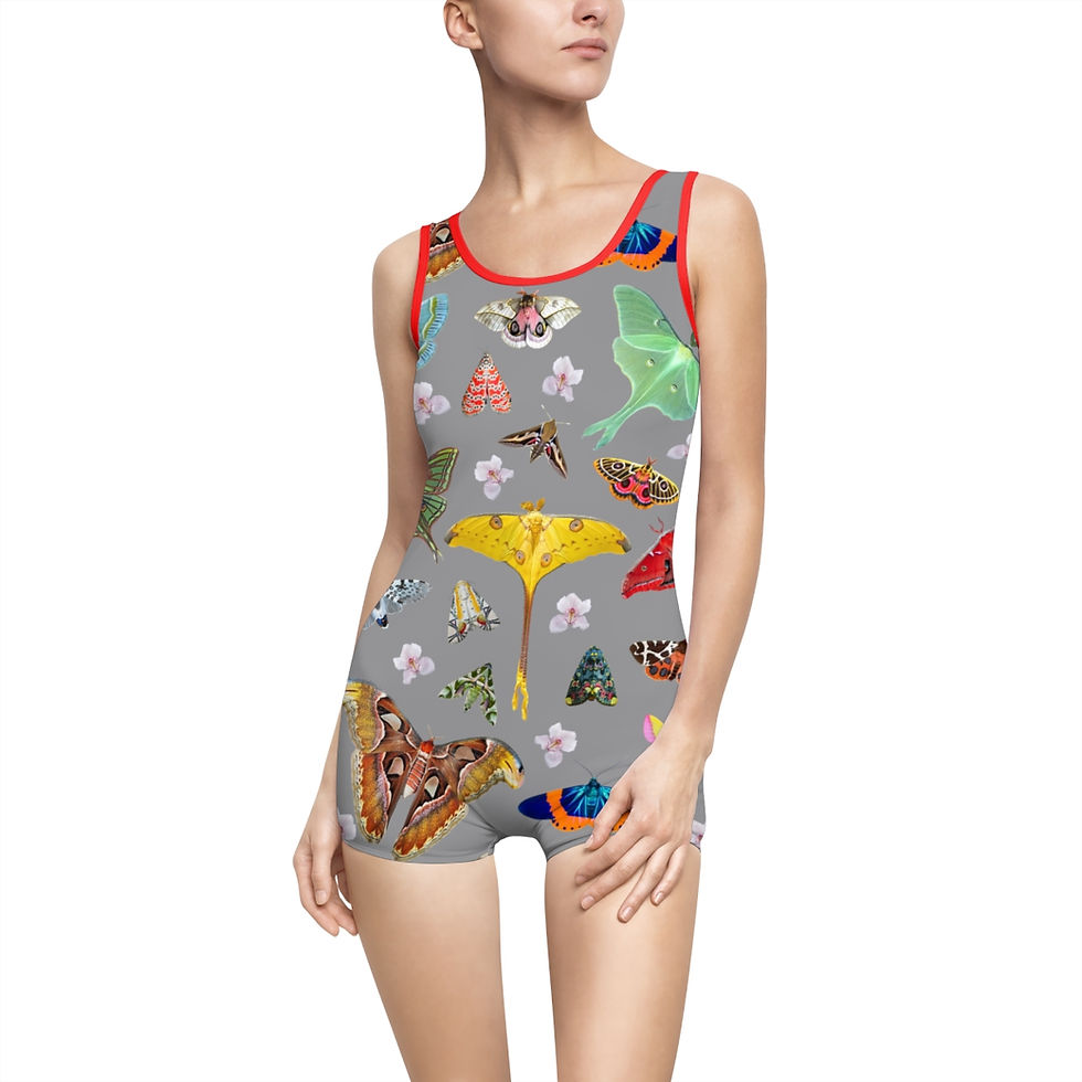 Thumbnail: Moth Gala - Women's Vintage Swimsuit (Cloud)